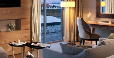 The Galmont Hotel & Spa |  | Stay Longer For Less - Save Up To 20% | Executive Level 5 Sea View Bedroom at the Galmont Hotel
