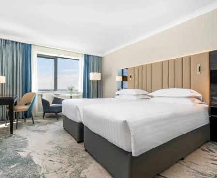 Spacious twin room with sea view at The Galmont Hotel & Spa.