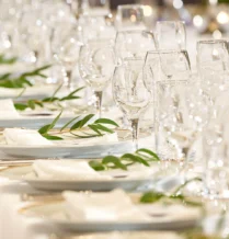 Wedding cutlery and glasses details